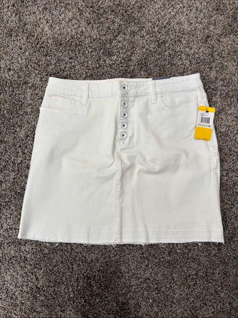 Nautica White Button-Front Mini Skirt